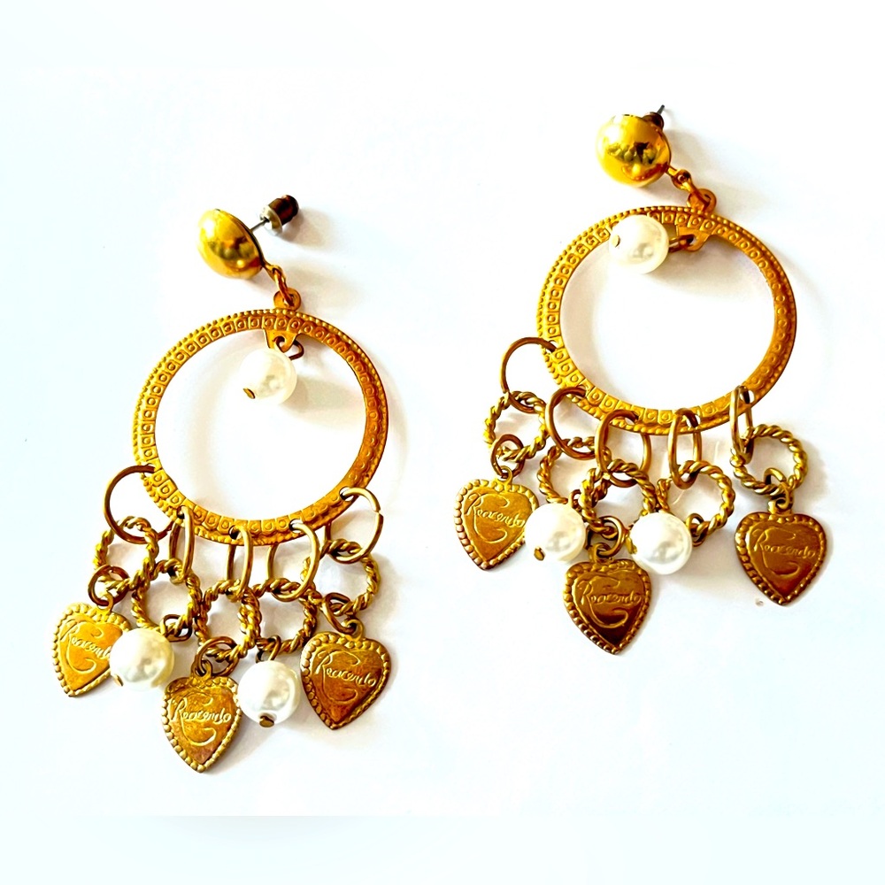 🦋2/25$ vintage "Recuerdo" heart dangle earrings